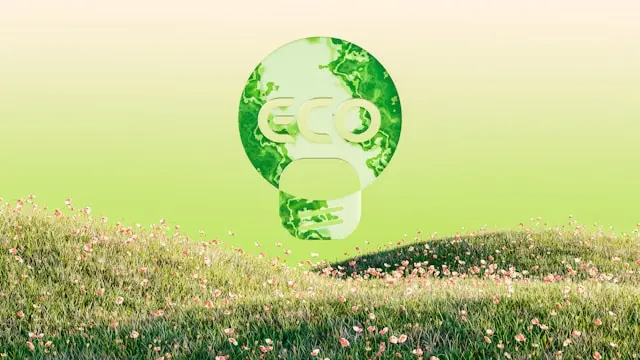 foco con logo ecologico