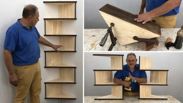 1. Estantes flotantes de madera