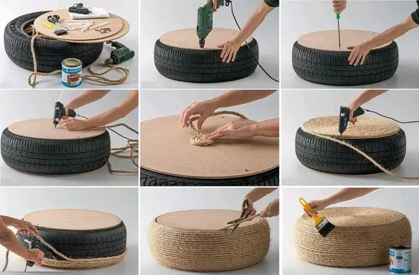 Neumáticos como muebles