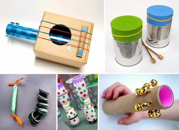 15 instrumentos musicales con materiales reciclables